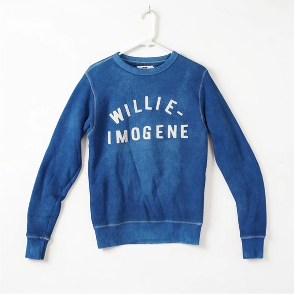 imogene + willie Tops - Imogene + Willie Indigo Sweatshirt Fleece Sz XS Limited Edition Blue 0010